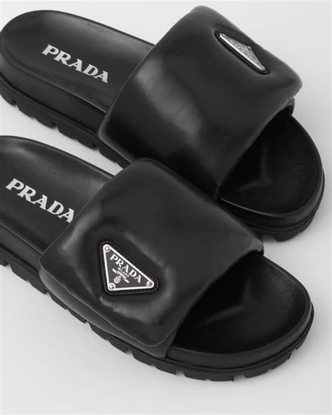 prada women moccasins|Prada fluffy slides.